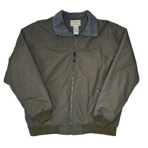 L.L. Bean Men's Warm Up Bomber Jacket Fleece Lined Brown Full Zip Large Tall